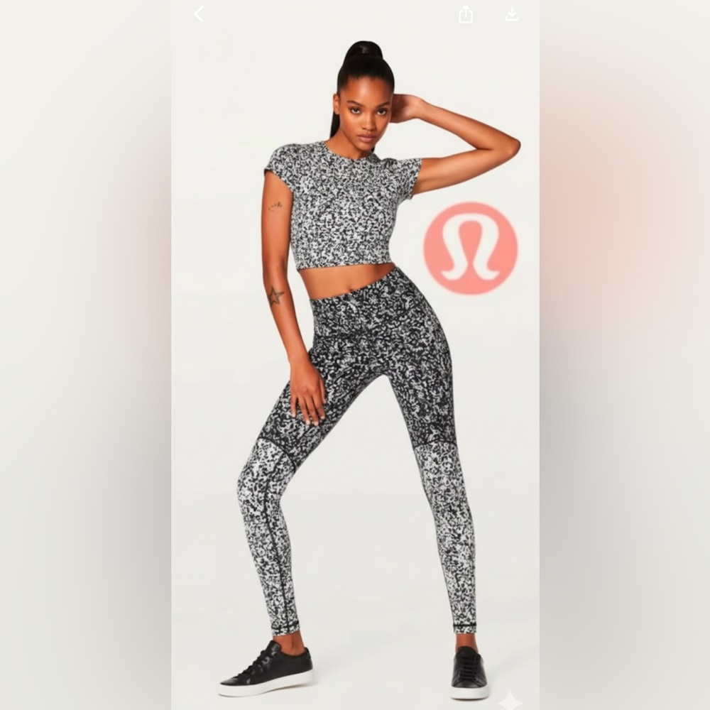 Authentic Lululemon Wunder Under Tight Blocked Full Black Alpine leggings sz 6